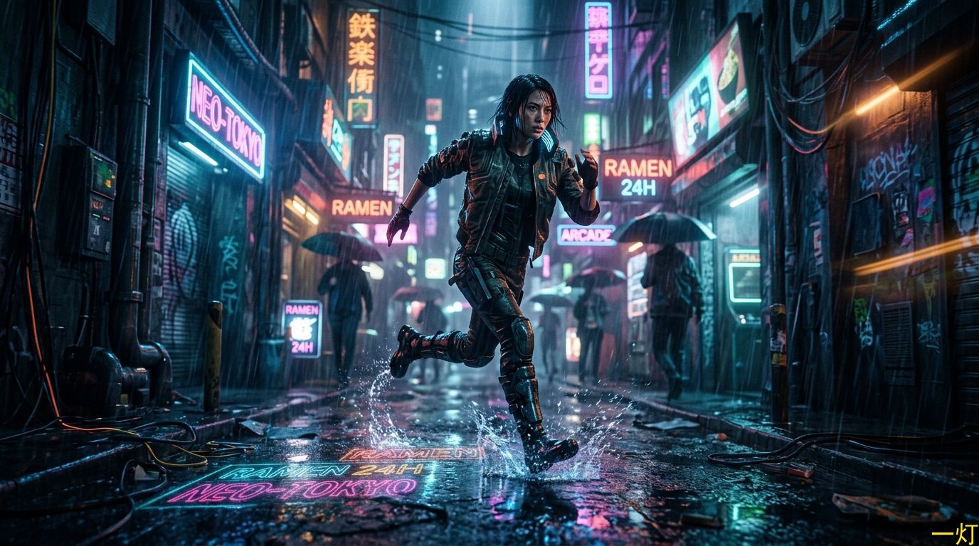 长镜头与夜景光影的概念配图